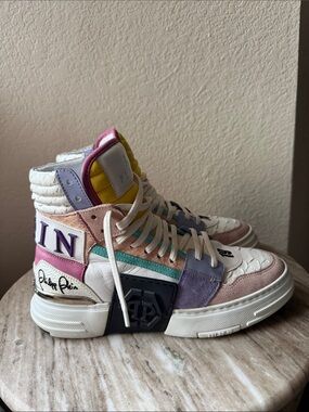 Philipp Plein Women's Pastel Multicolor High-Top Sneakers